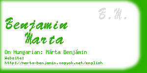 benjamin marta business card