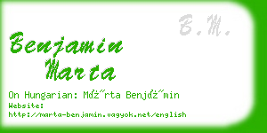 benjamin marta business card